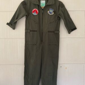 Kids Olive Green Flight Suit - Patches included!